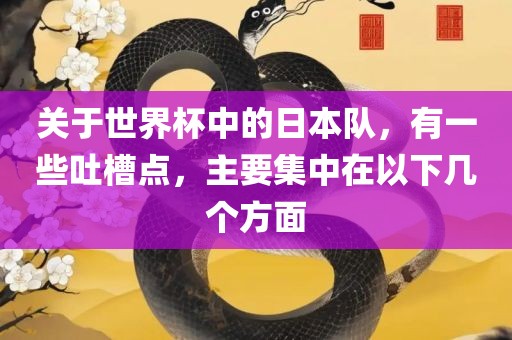 关于世界杯中的日本队，有一些吐槽点，主要集中在以下几个方面