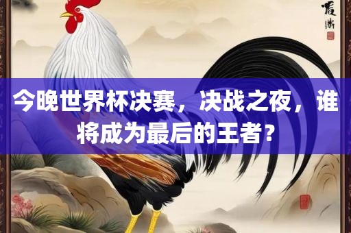 今晚世界杯决赛，决战之夜，谁将成为最后的王者？