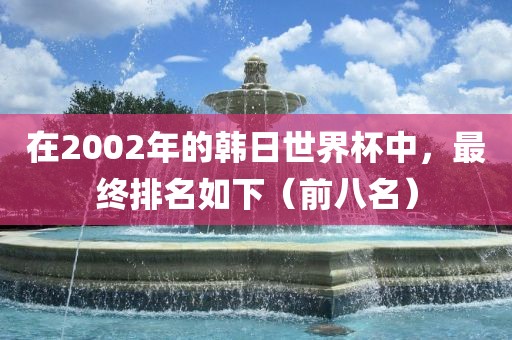 在2002年的韩日世界杯中，最终排名如下（前八名）