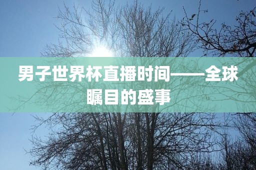 男子世界杯直播时间——全球瞩目的盛事