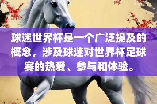 球迷世界杯是一个广泛提及的概念，涉及球迷对世界杯足球赛的热爱、参与和体验。