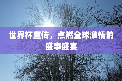 世界杯宣传，点燃全球激情的盛事盛宴