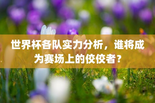 世界杯各队实力分析，谁将成为赛场上的佼佼者？
