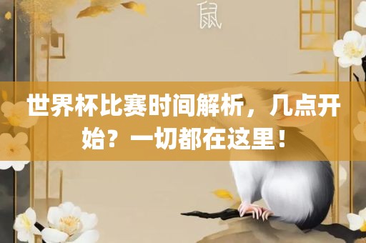 世界杯比赛时间解析，几点开始？一切都在这里！