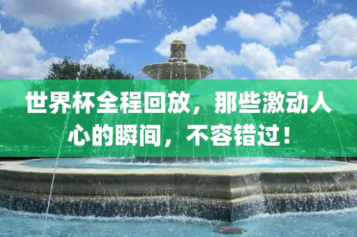 世界杯全程回放，那些激动人心的瞬间，不容错过！