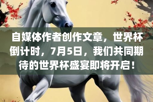 自媒体作者创作文章，世界杯倒计时，7月5日，我们共同期待的世界杯盛宴即将开启！