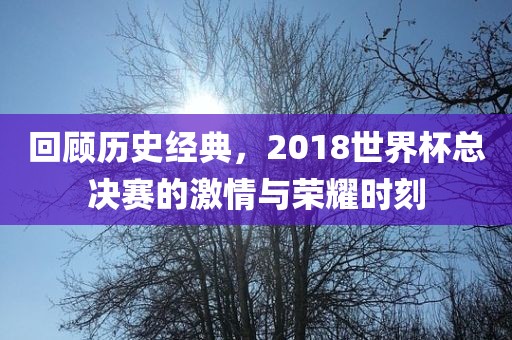 回顾历史经典，2018世界杯总决赛的激情与荣耀时刻