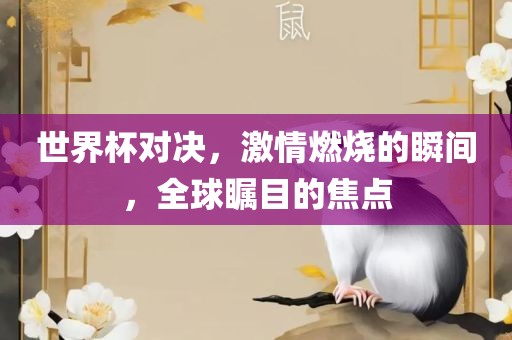 世界杯对决，激情燃烧的瞬间，全球瞩目的焦点