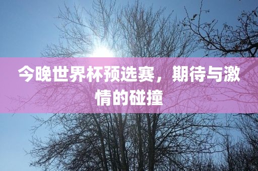 今晚世界杯预选赛，期待与激情的碰撞吉安市靖泰电力工程有限公司