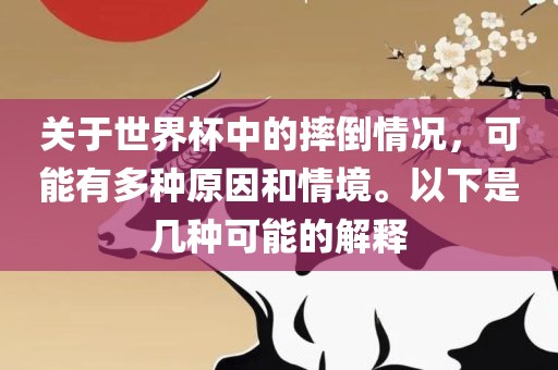 关于世界杯中的摔倒情况，可能有多种原因和情境。以下是几种可能的解释吉安市靖泰电力工程有限公司