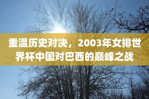 重温历史对决，2003年女排世界杯中国对巴西的巅峰之战