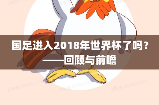 国足进入2018年世界杯了吗？——回顾与前瞻