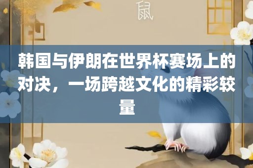 韩国与伊朗在世界杯赛场上的对决，一场跨越文化的精彩较量