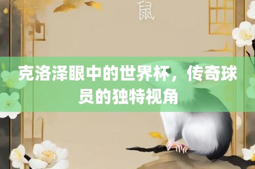 克洛泽眼中的世界杯，传奇球员的独特视角